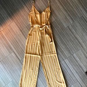 Yellow and white jumpsuit